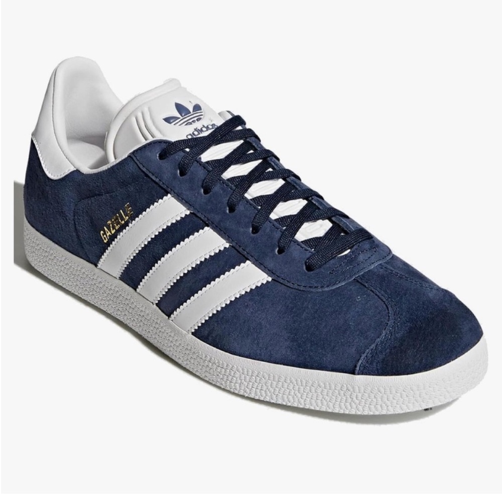 Adidas Gazelle Suede Navy and White Shoes